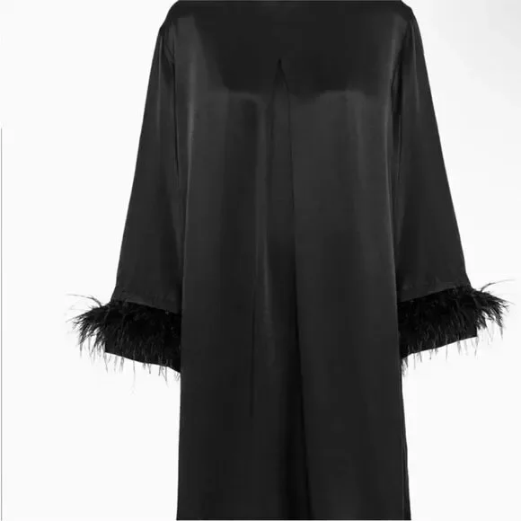 Sleeper Party Shirt Dress with Detachable  Ostrich Feather 100% NWT  $369 - Picture 6 of 11